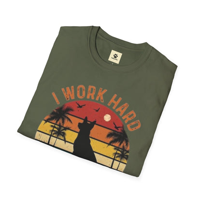 I Work Hard Dog Lover T-Shirt - Unisex Softstyle Tee, Perfect Gift for Pet Owners