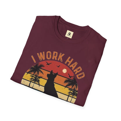 I Work Hard Dog Lover T-Shirt - Unisex Softstyle Tee, Perfect Gift for Pet Owners