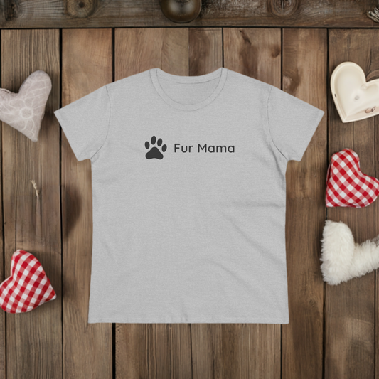 Fur Mama Women's Cotton Tee - Perfect Gift for Pet Lovers
