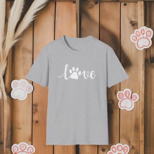 Love Paw Print Female T-Shirt - Perfect Gift for Pet Lovers