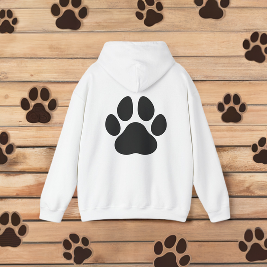 Cozy Pet Lover Hoodie with Paw Print